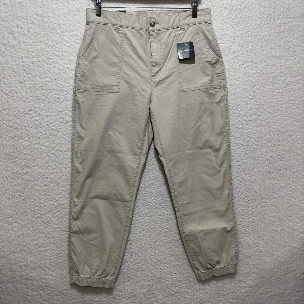 Eddie Bauer Adventure Ripstop Slightly Curvy Jogger Khaki/Pumice Pants Sz 10 NWT